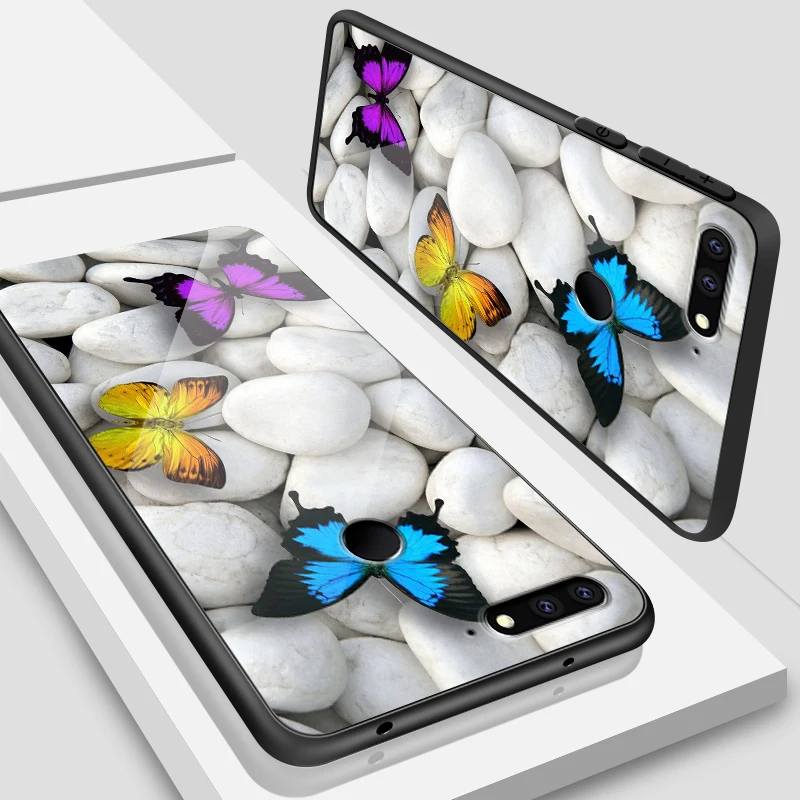 Роскошный чехол для Huawei Honor 6X 7A 7C 7X 8A 8X9 облегченное закаленное стекло Чехлы Y6 Y9 Y7 премьер-профессионал Magic2 Мягкая силиконовая задняя крышка-Чехол - Цвет: H122