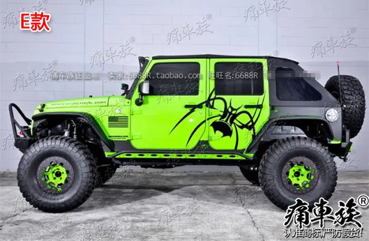 E Автомобильный стикер для Jeep Wrangler, внешний вид, Вранглер, внедорожный ремонт, наклейка - Название цвета: E
