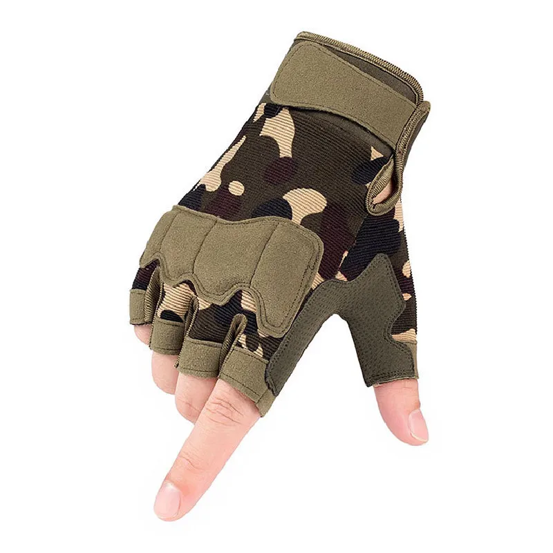 

Fingerless Tactical Gloves Men Women Camouflage Black Army Military Sports Anti-cutting Fighting Training Cycling Riding Gloves