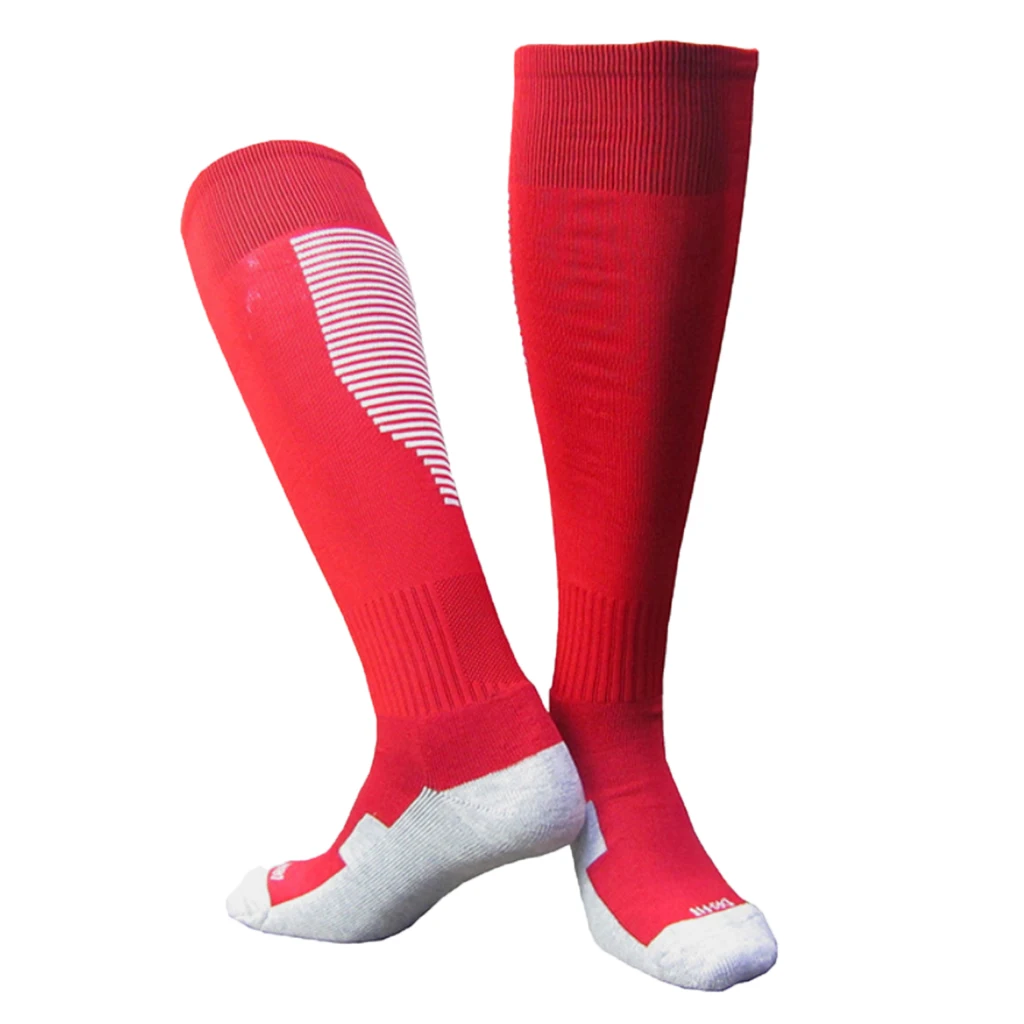 Football Socks Knee High Stripe Athletic Socks Sport Game Compression Stockings Breathable for Men Adults 