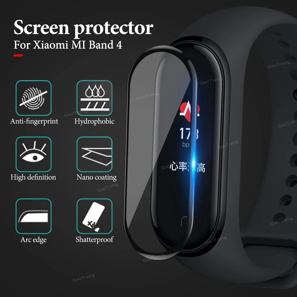 3D Защитная пленка для Xiaomi mi Band 4, умный браслет на весь экран, Гидрогелевая пленка mi Band 4 Band 4, не закаленное стекло