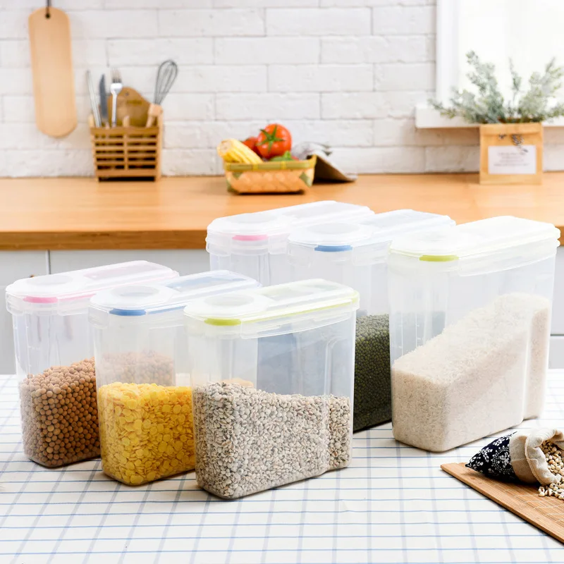 

Snap-in Large Size Kitchen Supplies Storage Tank Plastic Grains Freshness Box Food Cans Storage Jar Sealed Jar
