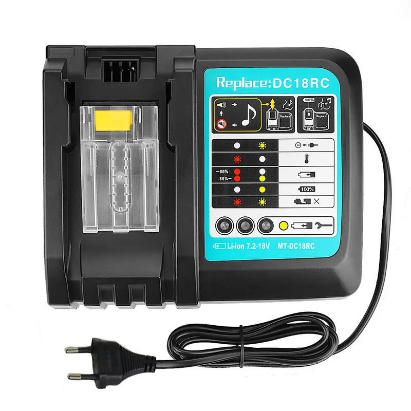 FLAGPOWER DC18RC 18V Battery Charger for All Makita 14.4V-18V Lithium Battery BL1830 BL1840 BL1850 BL1860 BL1815 BL1430 BL1450 BL1440 US Plug Fast Charger