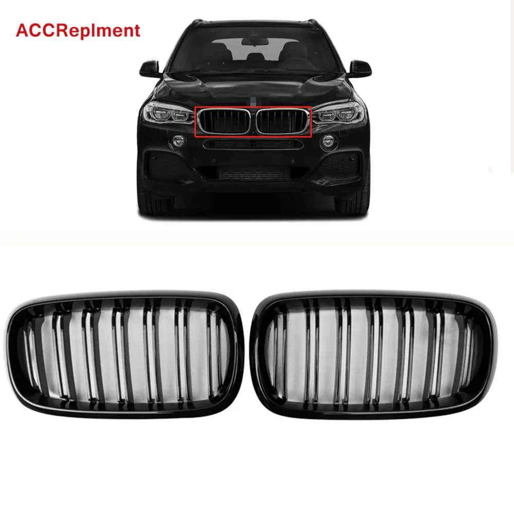 Передний бампер решетка гриль двойная планка для BMW X5 X6 F15 F16 2015 2018 углеродное
