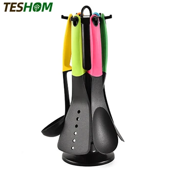 

6 Pcs/set Flat Spatula Soup Colander Non-stick Colorful Cooking Utensils Cooking Tools Kitchen Accessories Nylon Kitchenware