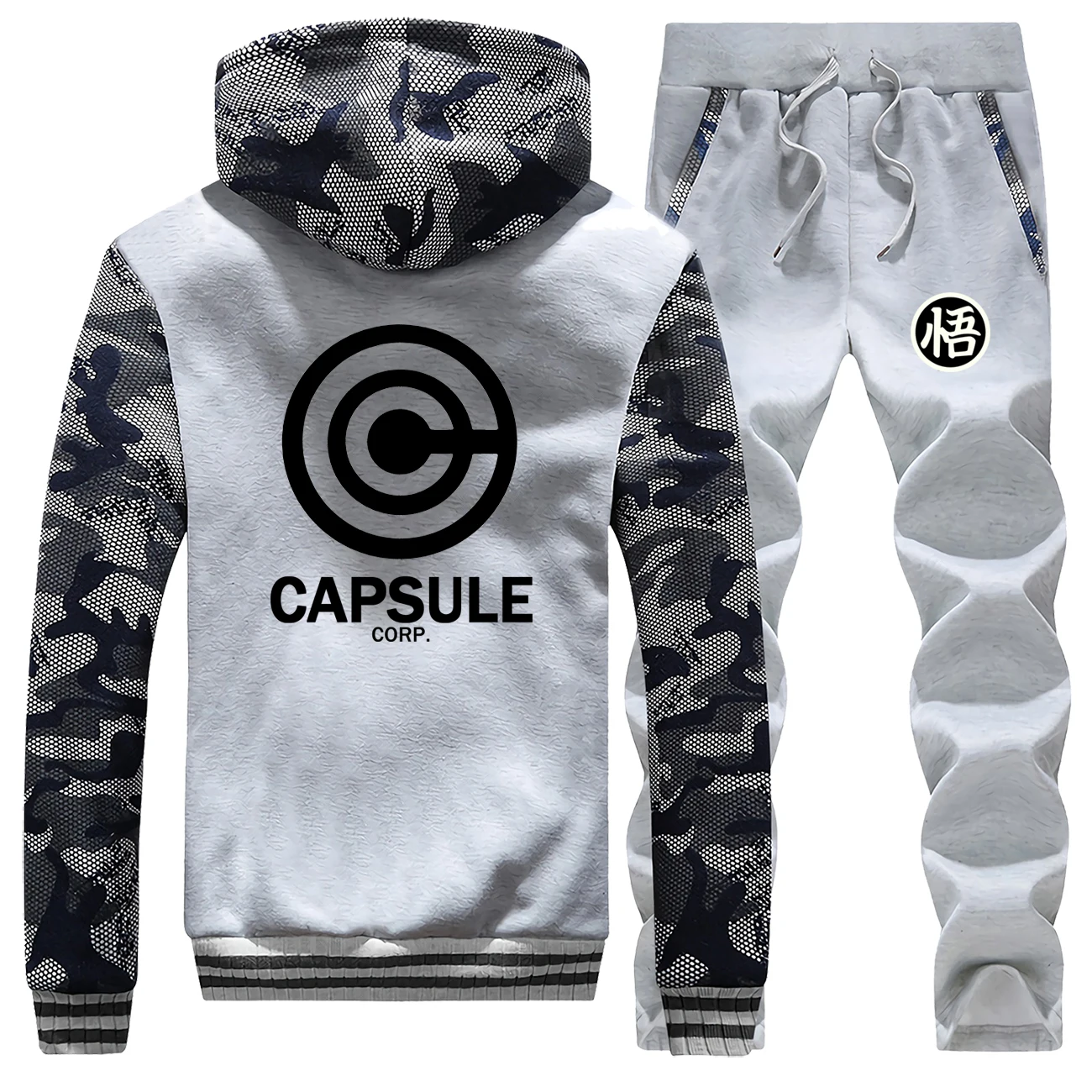 Японское аниме Dragon Ball чехол Capsule corp Camo Толстовка толстовки брюки наборы мужская повседневная спортивная одежда Спортивные штаны Harajuku уличная одежда