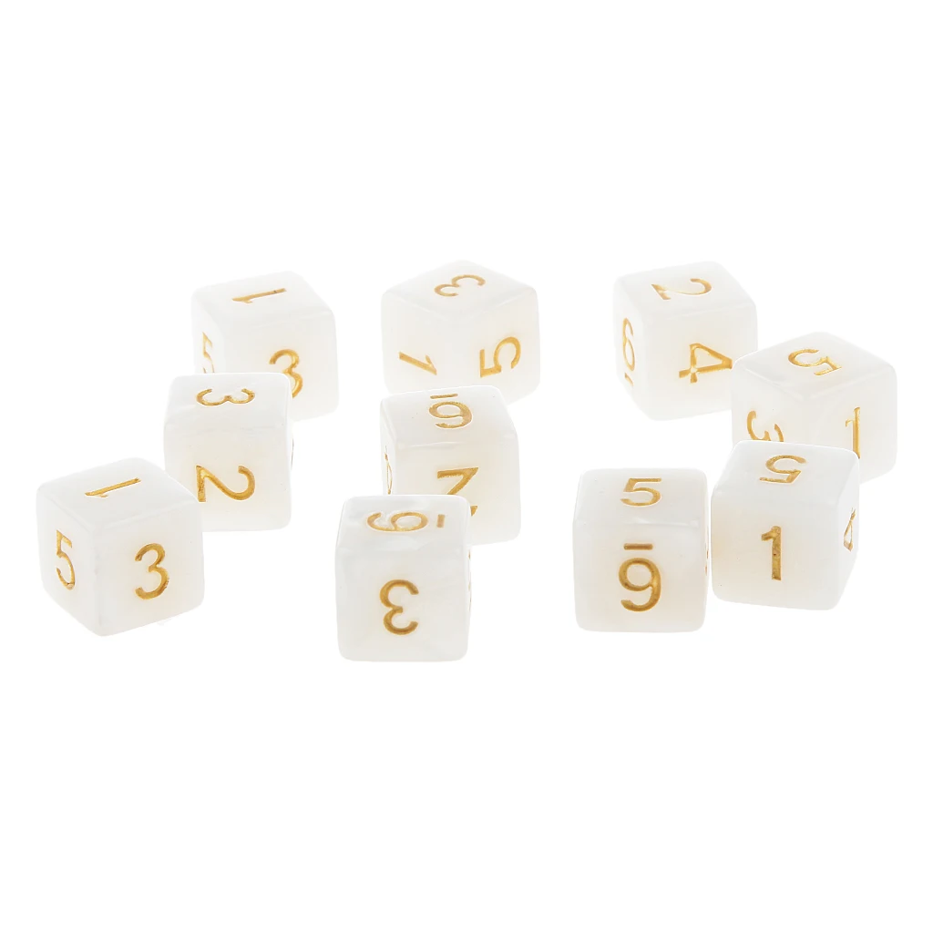 10pcs Multi-Sided AcrylicTabletop Wargames RPGs MTG TRPG Role Playing Game D6 D10 D12 D20 Dices 