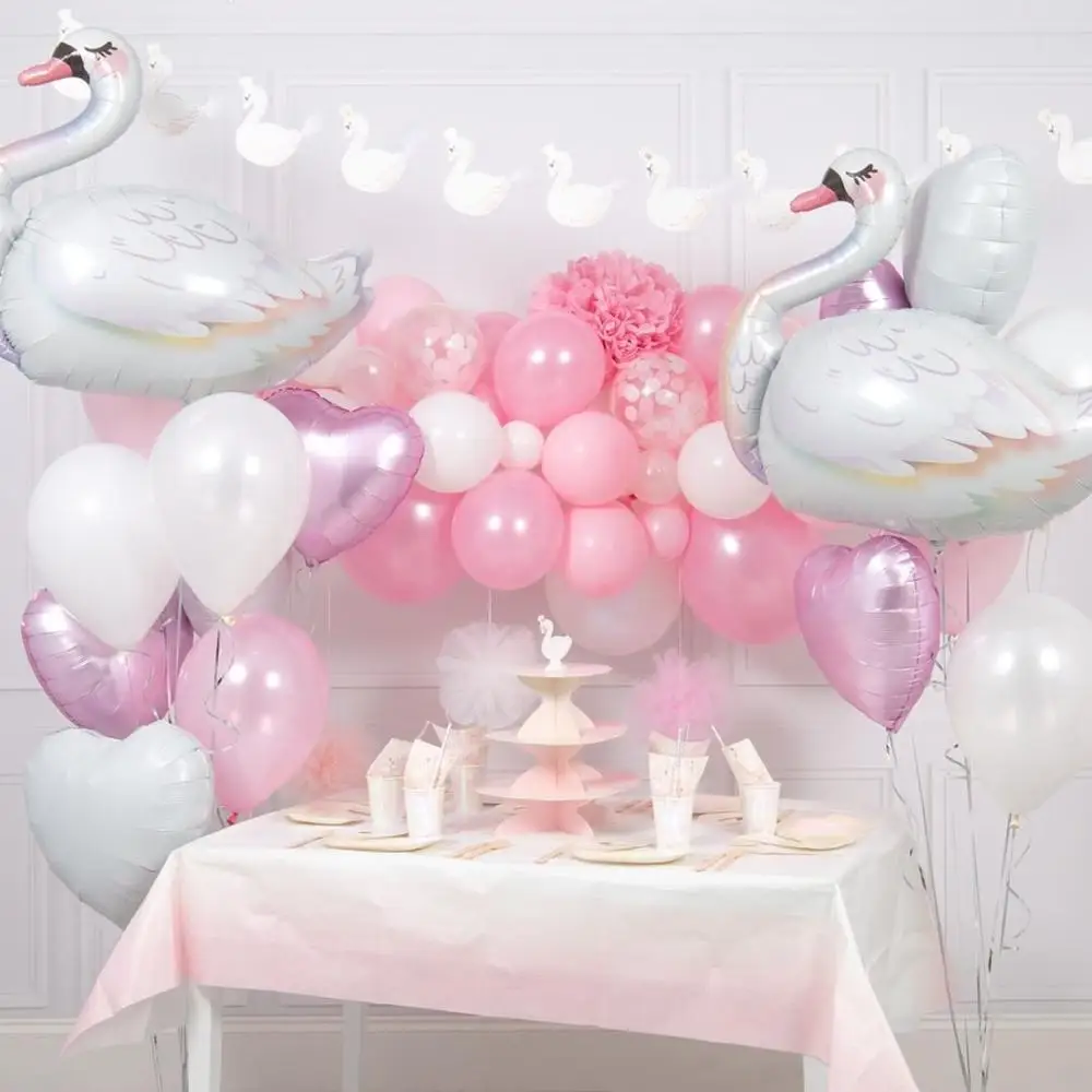 Party Balloons Foil Kids White Swan Balloons for Birthday Party Decoration
