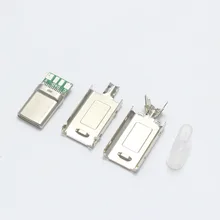 EClyxun 200set Gold-plated USB 3.1 4P 5P Type C Male Plug Welding USB-C 4 in 1 DIY Repairs Cable Charger Connector for Phone ect