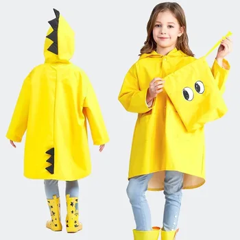 

New cartoon little dinosaur children raincoat boys and girls kindergarten students kids school clothes children baby poncho