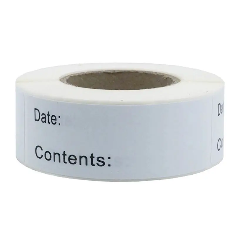 150pcs/roll Kitchen Sticker Refrigerator Freezer Food Storage Date Content Label for Container Tin Bin Bag Bottle Jar Packing