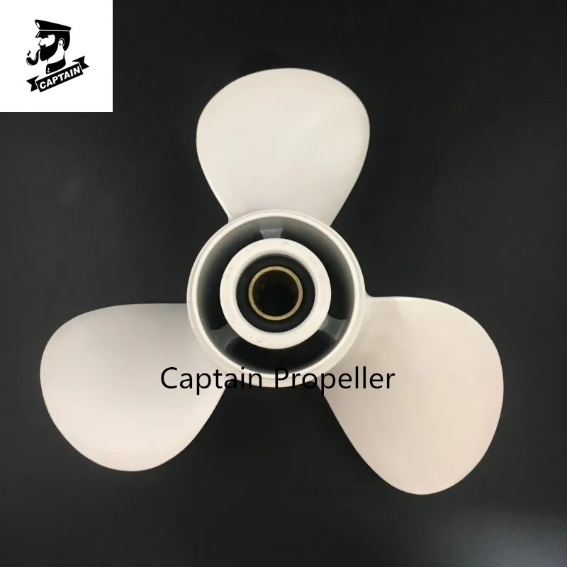 Captain Propeller 9 7/8x9-F Fit Yamaha Outboard Engine 20HP 25HP 30HP F20 F25 F45 Aluminum 10 Tooth Spline RH 664-45941-01-EL