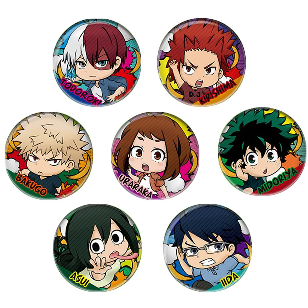 3-11pcs Gintama Tinplate Badge Set Anime Character Badge Keychain Pendant Promotion Gift Badge