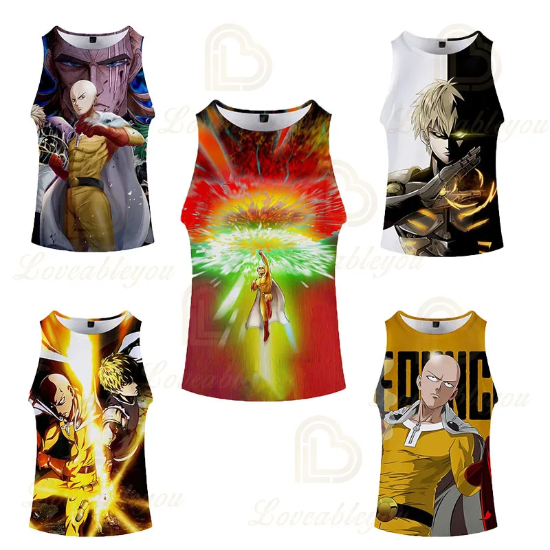 

ONE PUNCH MAN Sleeveless Shirts Tank Top Unisex Fitness Summer Shirts Mens Women Singlet Bodybuilding Workout Gym Vest Tops