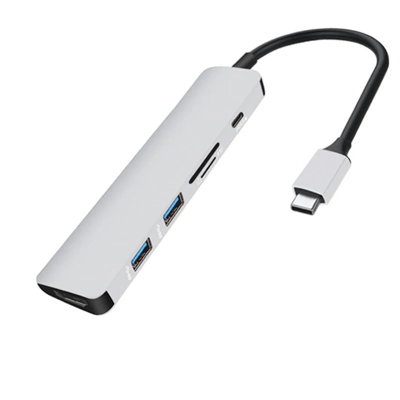 Компьютерный периферийный концентратор Type C USB 3 0 до 4K HDMI SD TF кардридер 6 в 1 адаптер