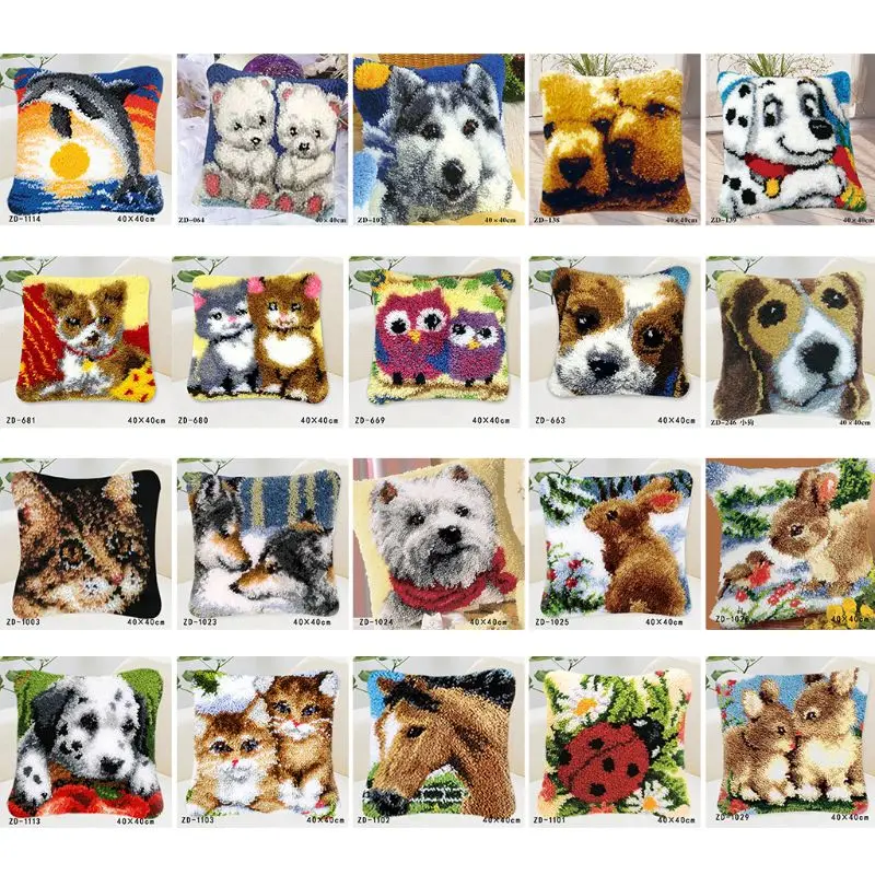Animals DIY Latch Hook Rug Kit 3D Segment Embroidery Pillow Wool Cross Stitch Dropshipping | Дом и сад