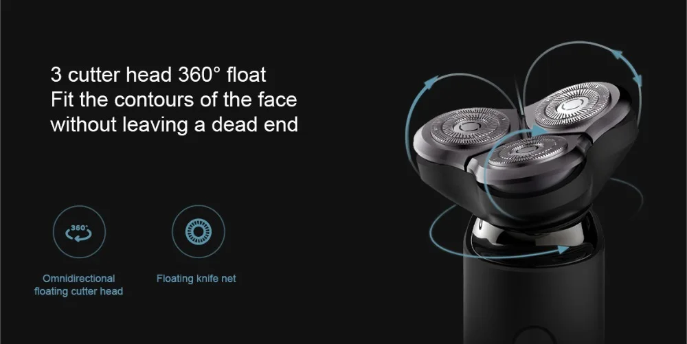 Xiaomi Mijia электробритва S500 бритва 3 плавающая головка для бритья сухой влажный бритвенный станок триммер для бороды светодиодный дисплей