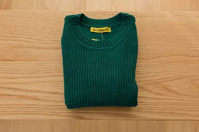 Детские вязаные свитера, детские свитера с круглым вырезом, вязаный свитер в рубчик для девочек - Цвет: Зеленый