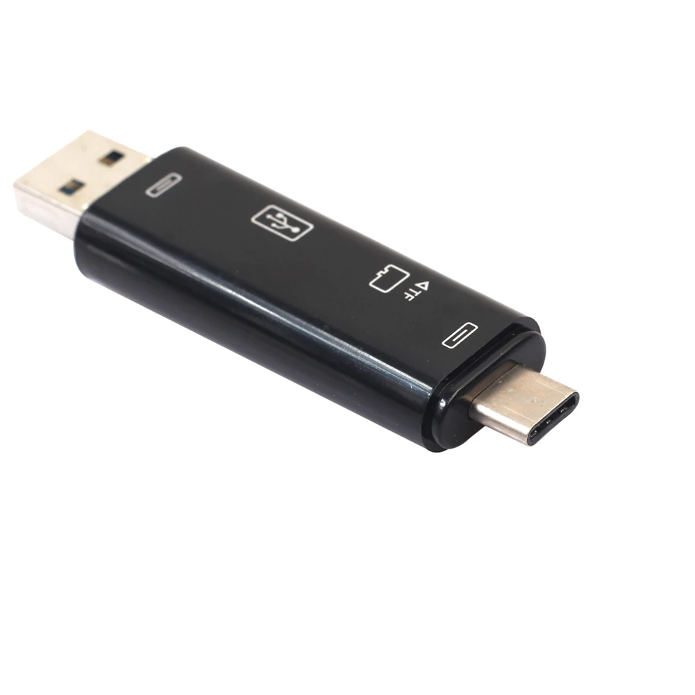 Многофункциональный USB 3,1 type-C к USB 2,0 Micro 5Pin TF адаптер для чтения карт OTG