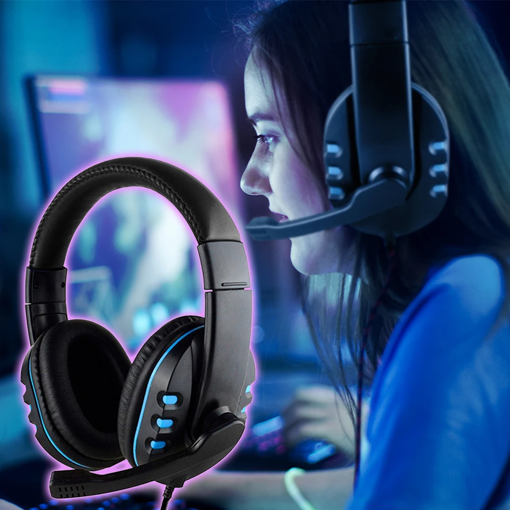 Gaming Headphone 3 5mm Wired Deep Bass PC Gamer Over Ear Headset with Mic