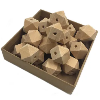 

10Pcs DIY Baby Molar Beads Accessories Lotus Wooden Octagonal Hexagonal Shape Pacifier Chain 3C Certification Baby Teether Toys