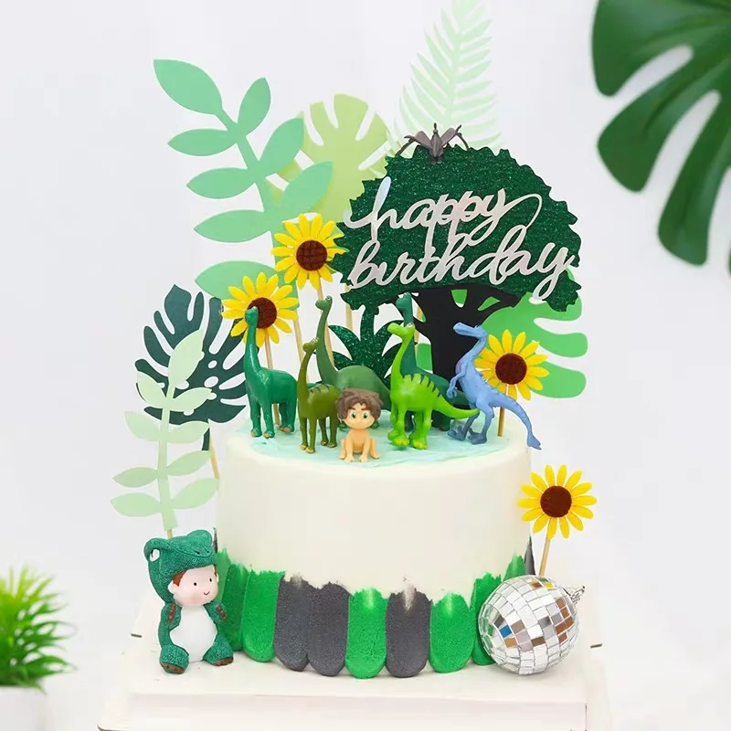 Cakelove Ins/украшение для малышей в виде динозавра, украшения для дня детей, украшение для торта в мире растений, Топпер для детей, сказочный мальчик, день рождения, вечеринка