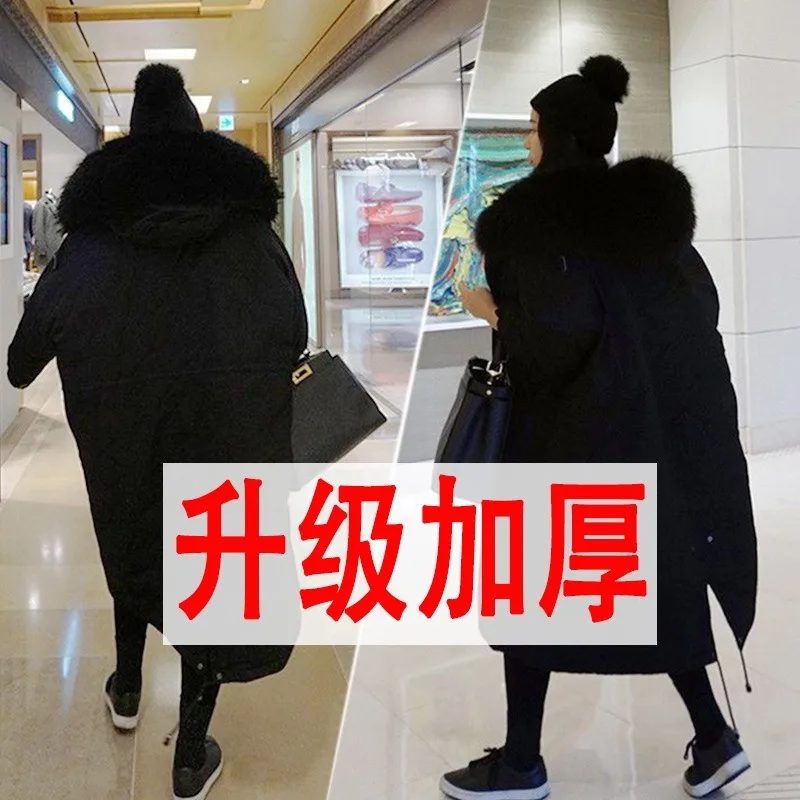Меховая парка, зимняя куртка для женщин, пальто с капюшоном, длинное, большого размера плюс, женская теплая одежда, верхняя одежда, шапка-85