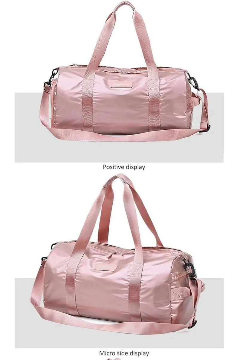 Глянцевый Коврик для йоги, сумка для фитнеса, сумки для спортзала, сухая влажная сумка, сумки для женщин и мужчин, обувь для путешествий, тренировочная сумка для спорта, розовая спортивная сумка