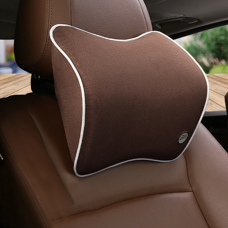 Headrest Brown 1pc Подушка для подголовника автомобиля, набор подушек для автомобиля, подголовник для шеи, универсальные подушки для поддержки талии, защита для шеи, защита для автомобиля - Цвет: Headrest Brown 1pc