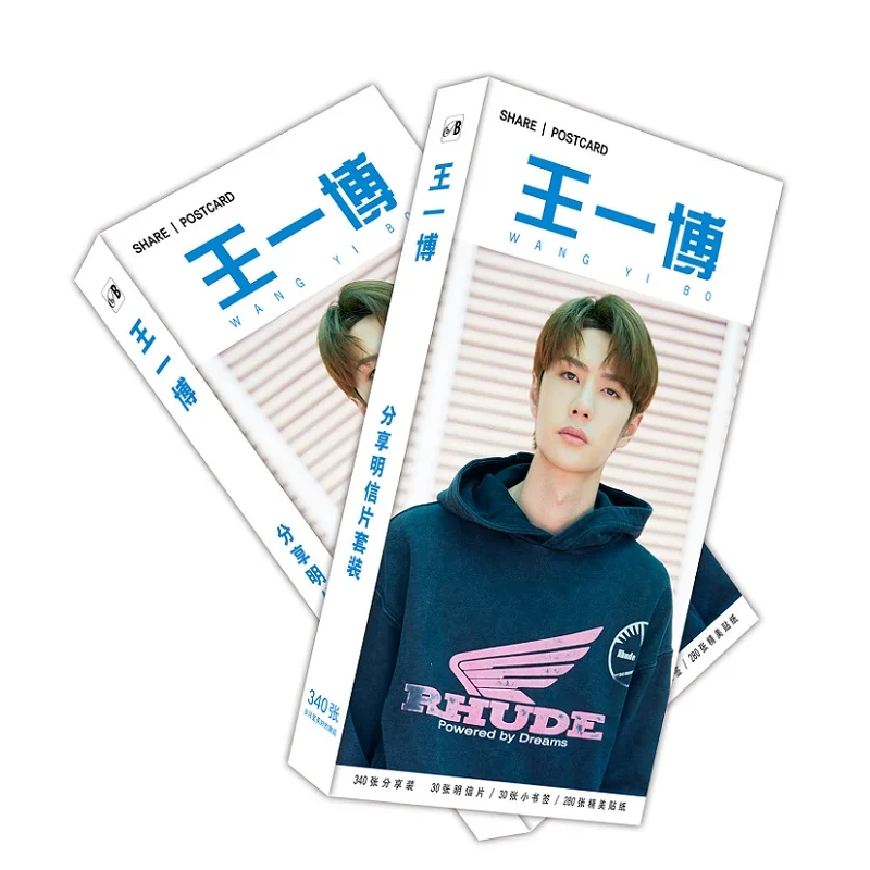 New-340-Pcs-Set-Chen-Qing-Ling-Paper-Postcard-Wang-Yibo-Figure-Greeting-Card-Message-Card