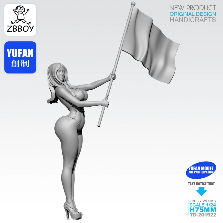 

1/24 Смола Наборы рисунок Love Красота Смола солдат (с флагом) TD-201922