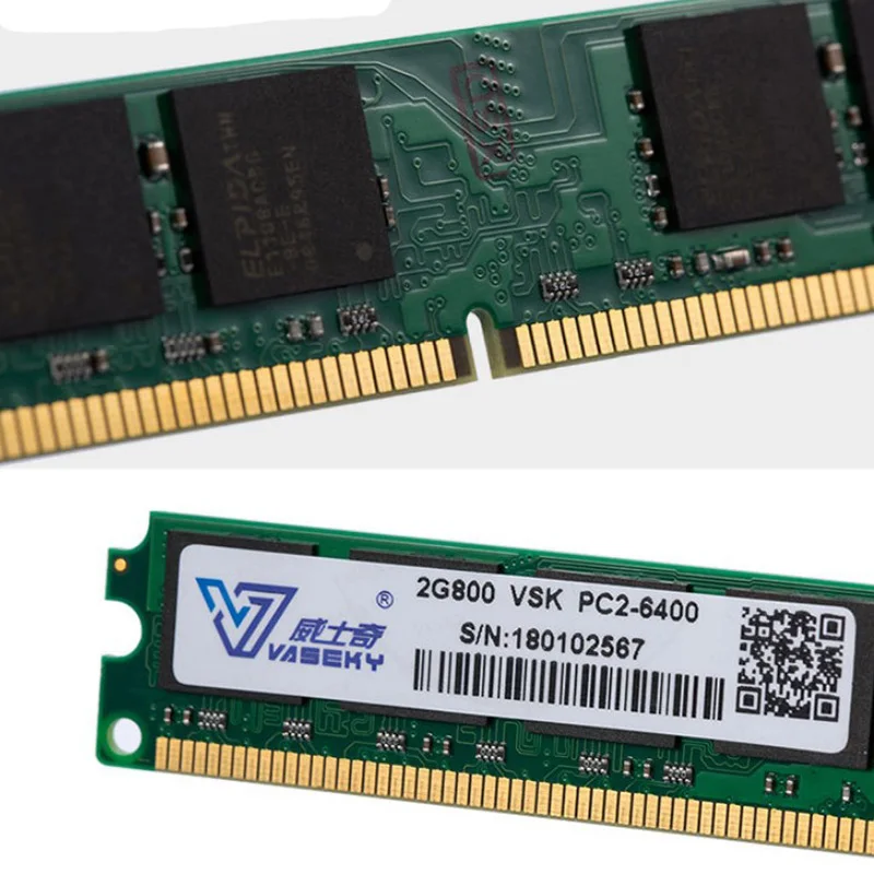 Vaseky ram DDR2 2G 800 Настольная компьютерная карта памяти полностью совместима с двухканальной поддержкой ram