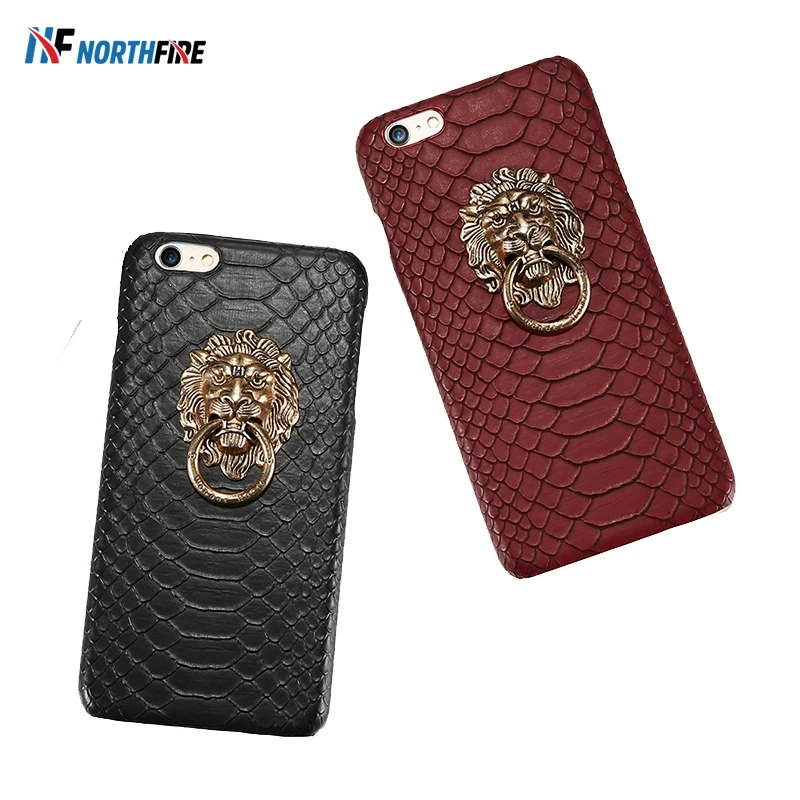 

NORTHFIRE Finger Ring Case KickStand For iPhone XR X XS Max Lion Head Stand 6/6S/7/8 Plus 5S/SE Snake Boa Skin Back Cover Coque