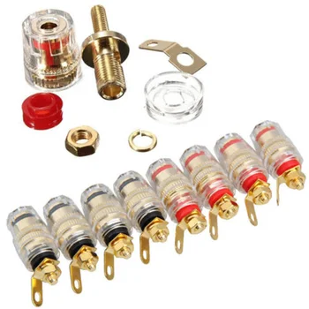 

Banana Speaker Terminal Binding Post Jack Socket Gold Plated Amplifier Plug Adapter Connector 8X Top