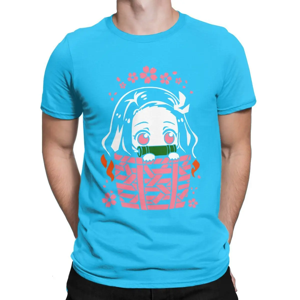 RoyalBlue One yona Nezuko, мужские футболки, хлопковая футболка, Demon Slayer Kimetsu No Yaiba Kamado Tanjirou, аниме, манга, футболка, 4XL 5XL - Цвет: RoyalBlue