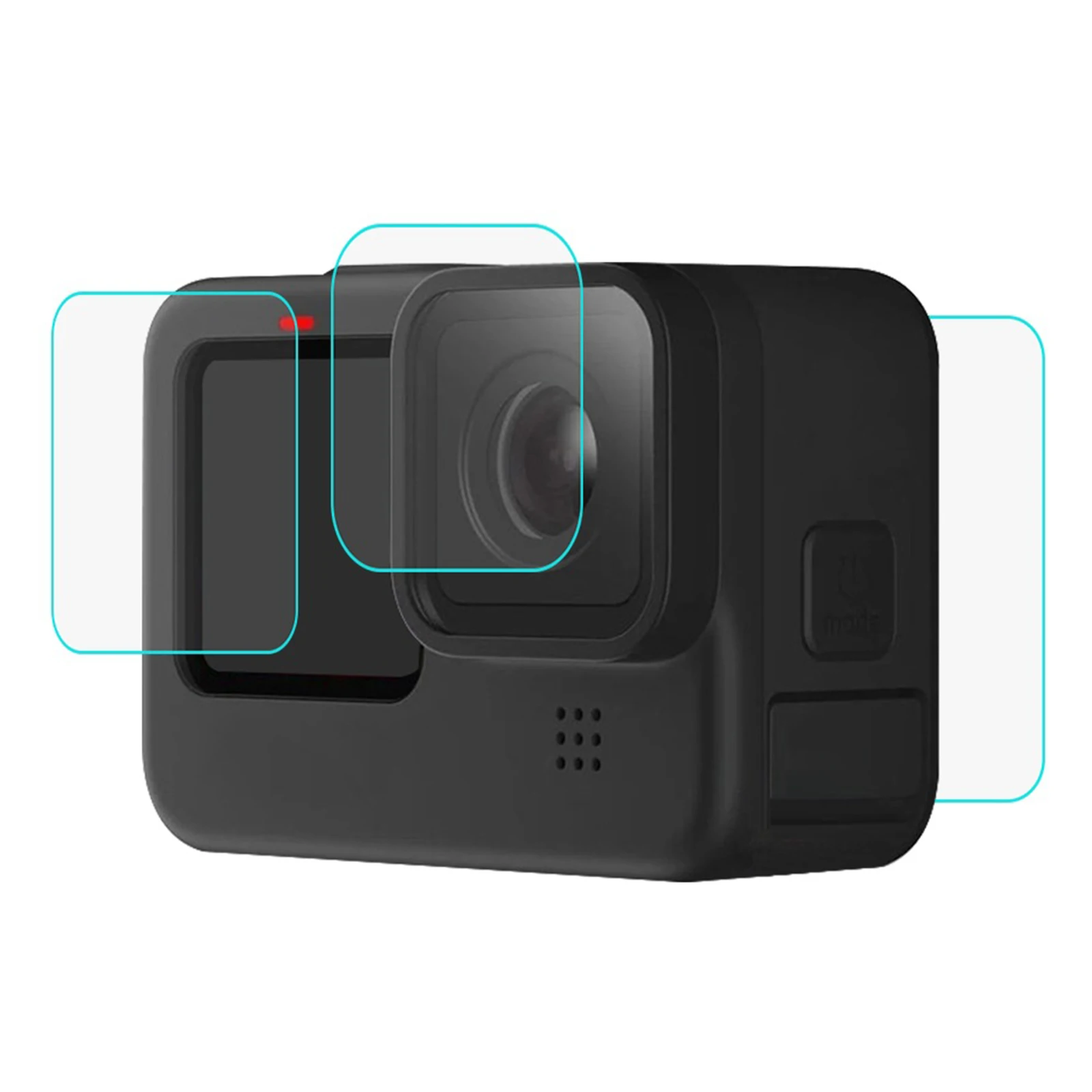 Screen Protector for GoPro  9 Black, Ultra Clear Tempered Glass LCD Display Screen Protector + Camera Lens Protector Set