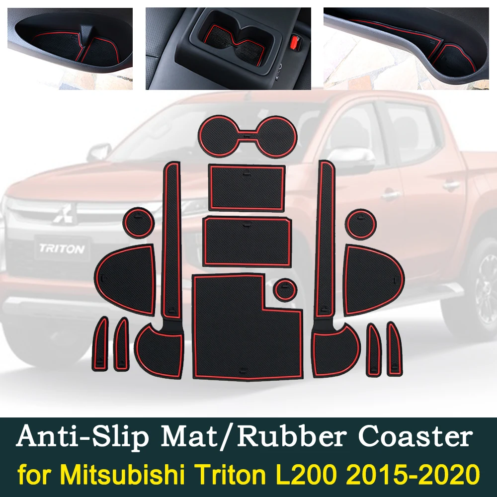 Противоскользящий резиновый коврик для двери чашки Mitsubishi L200 Triton Strada strнаре