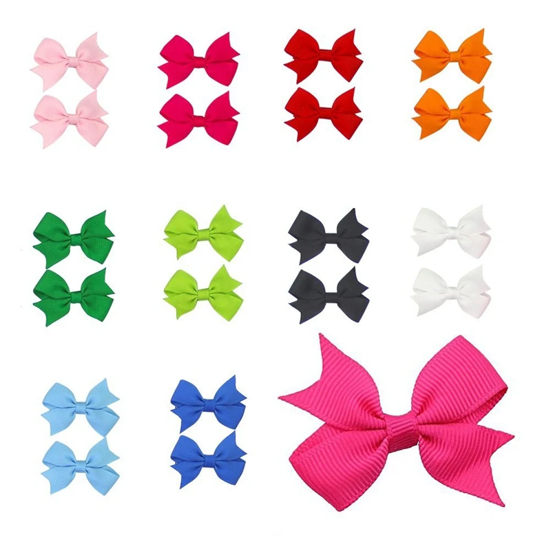 24 Grosgrain ленты лук крокодил клип аксессуары для волос для маленьких девочек