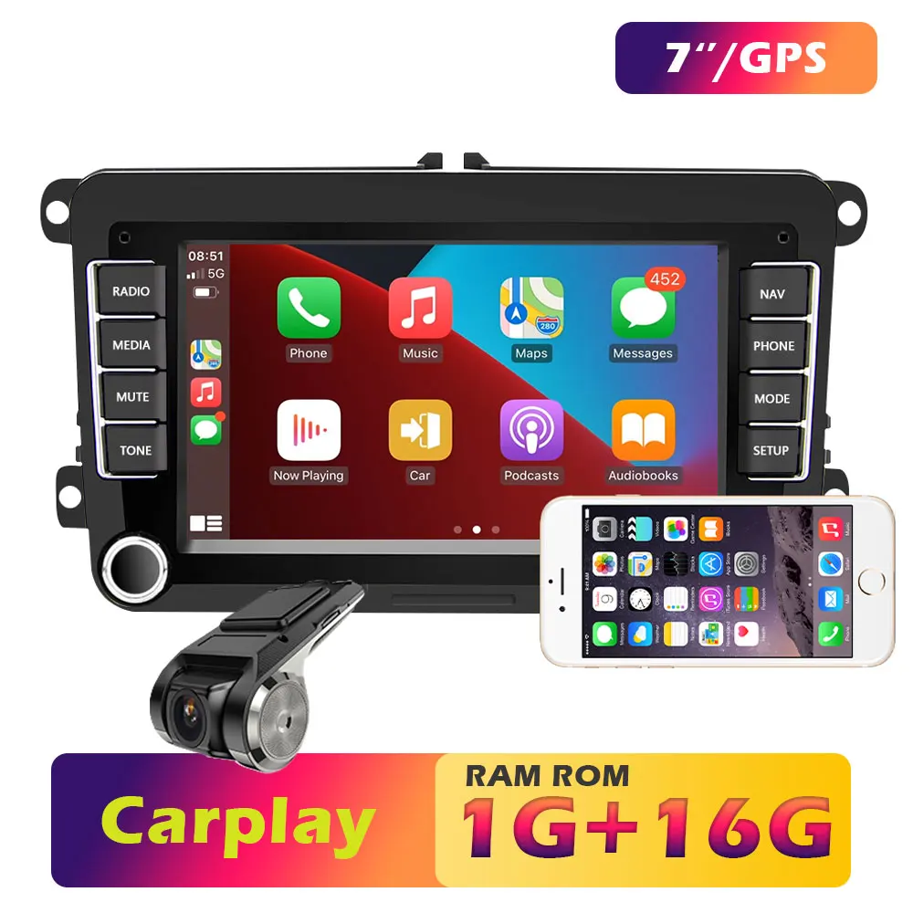 AMPrime 2 din Android Car Radios GPS Multimedia Player For VW/Volkswagen/Golf/Passat/b7/b6/Skoda/Seat/Octavia/Polo Auto Stereo car video player with bluetooth Car Multimedia Players