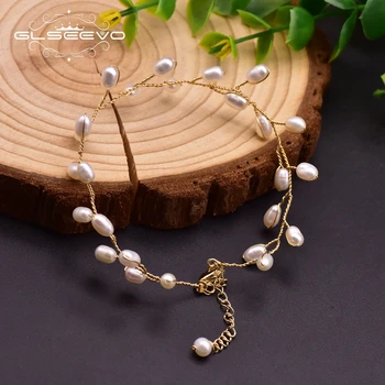 

GLSEEVO Designer Fresh Water Pearl Tree Branch Cute Bracelets Adjustable Fine Jewelry For Wedding Women Girls Luxury Gift GB0227