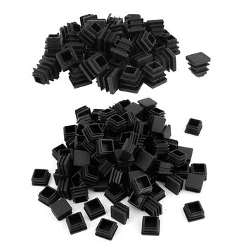 

50 Pcs Plastic Blanking End Cap Square Tube Insert 16mmx16mm Black & 100Pcs 20mm x 20mm