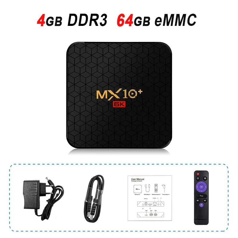 MX10+ H6 Android 9,0 tv Box 4 Гб 64 Гб Smart tv Box 2,4G 5G Dual WiFi 6K BT4.0 3D медиаплеер MX10 Plus телеприставка - Цвет: 4GB 64GB