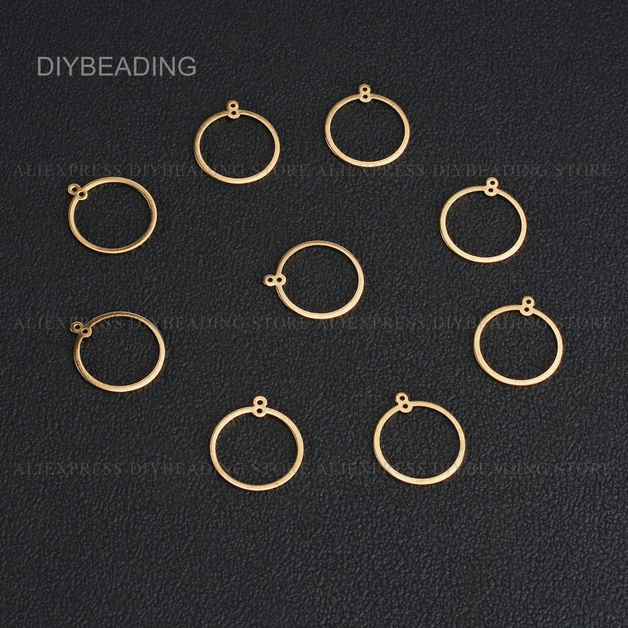 20-1000 Pc Brass Circle Hoop Pendant for Earrings Necklace Jewelry Making Fashion Metal Connector Finding Bulk Wholesale (20mm)
