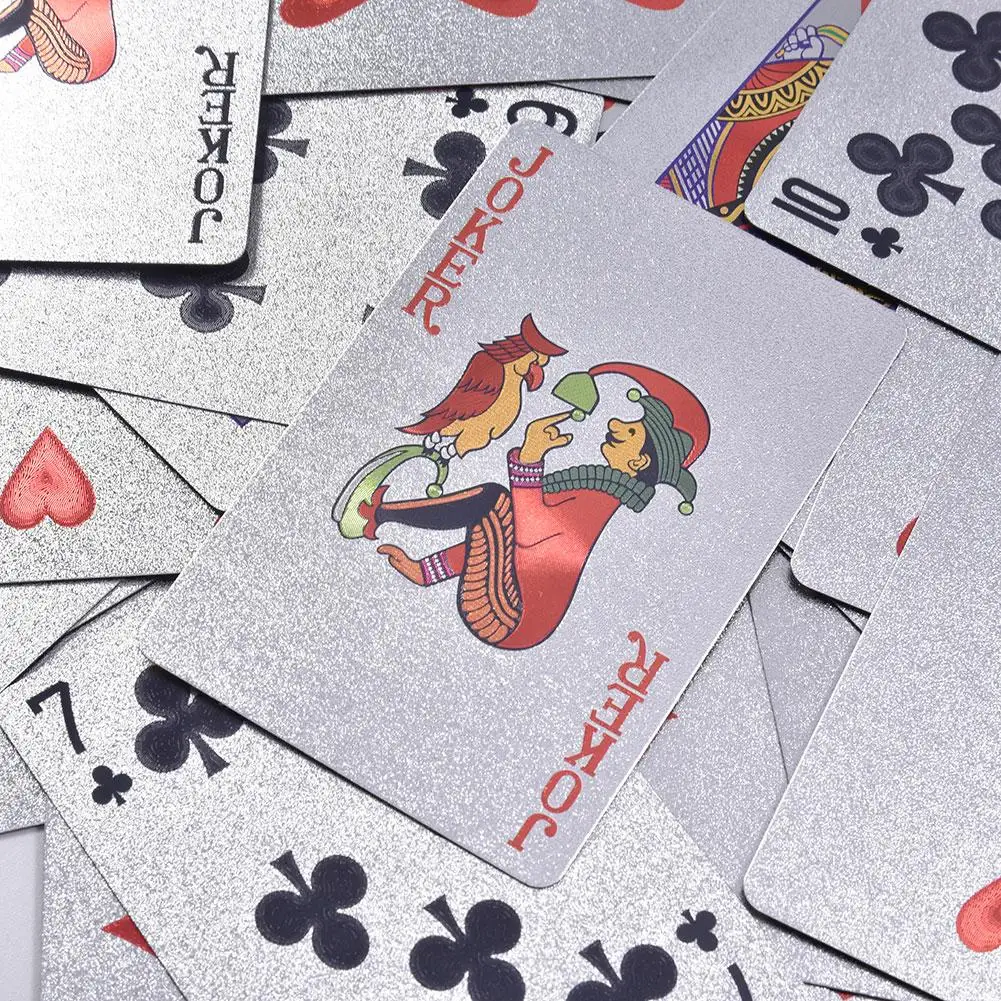 Рождество ПВХ водонепроницаемый серебряная фольга игральные карты Санта Клаус игральные карты покер для реквизит БАССЕЙН пляжные игры Вечерние