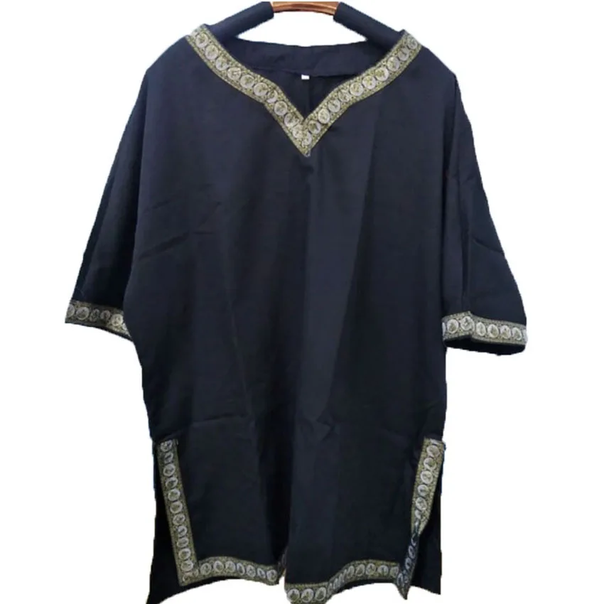 Male Viking Pirate Knight Warrior Cosplay Costume - Adult Renaissance Carnival Clothing V-neck Cotton Top Tunic image 5