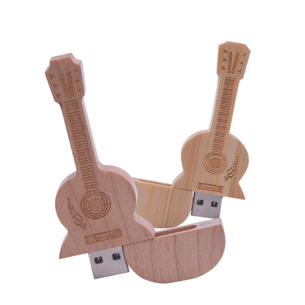 Usb флеш накопитель деревянный в форме гитары 4 64 Гб|USB флэш-накопители| |