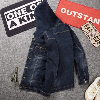 

Plus Size 8XL Men Denim Jacket Loose Fashion Hip Hop Hooded Jacket 2020 New Autumn Single Breasted Casual Bomber Coat Outerwear
