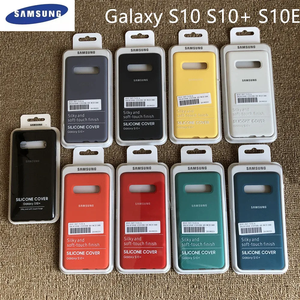 Оригинальный чехол для Samsung Galaxy S10 Plus из жидкого силикона шелковистый мягкий на