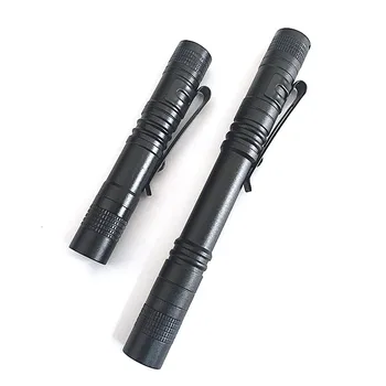

1 pc Mini portable Small pen holder Led Flashlight Night Walking lighting work Torch AAA Aluminum alloy Waterproof Flashlight