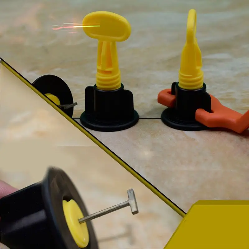 

50 Sets Bag 1 Pcs Tool Plastic Flat Ceramic Leveler Floor Construction Tools Wall Level Tile Leveling System Kits for Tiles